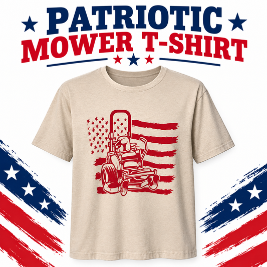 PATRIOTIC MOWER T- SHIRT