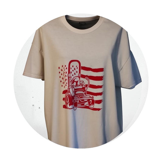 PATRIOTIC MOWER T- SHIRT